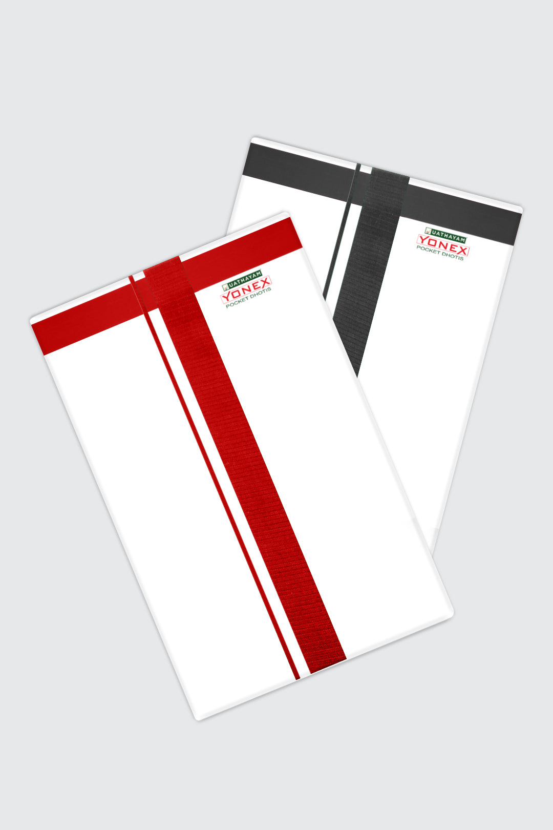 Thai Thirunal - Single Adjustable Assorted Border Dhoti 2 in 1 Combo For Men | Uathayam