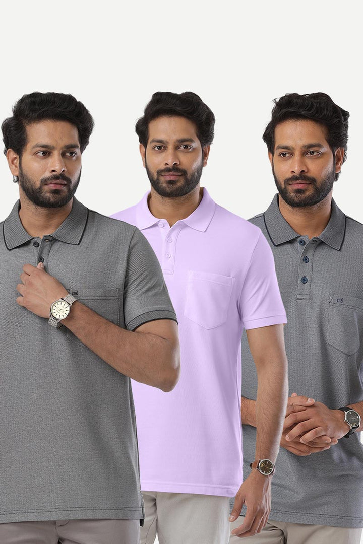 Golf Polo - Collar T-Shirts Pack Of 3 Combo For Men | Ariser