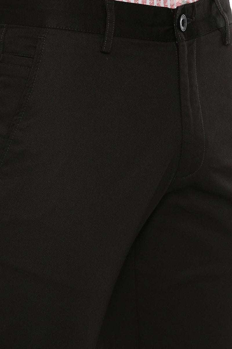 Bronx Chinos - Charcoal Black Cotton Lycra Trouser | TR15008