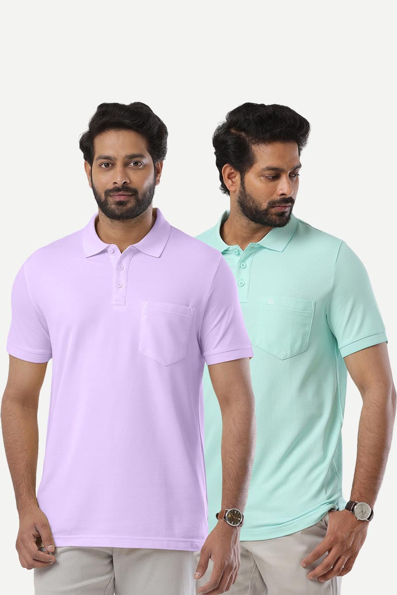 Golf Polo - Collar T-Shirts Pack Of 2 Combo For Men | Ariser