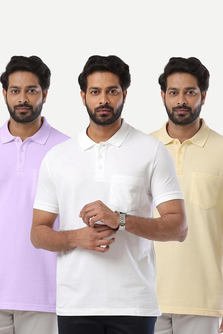 Golf Polo - Collar T-Shirts Pack Of 3 Combo For Men | Ariser