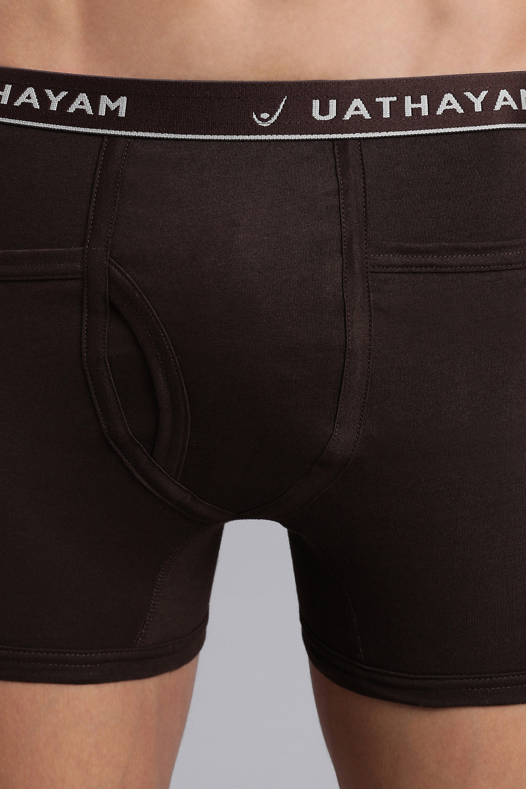Men outer elastic trunks chocolate brown Uathayam