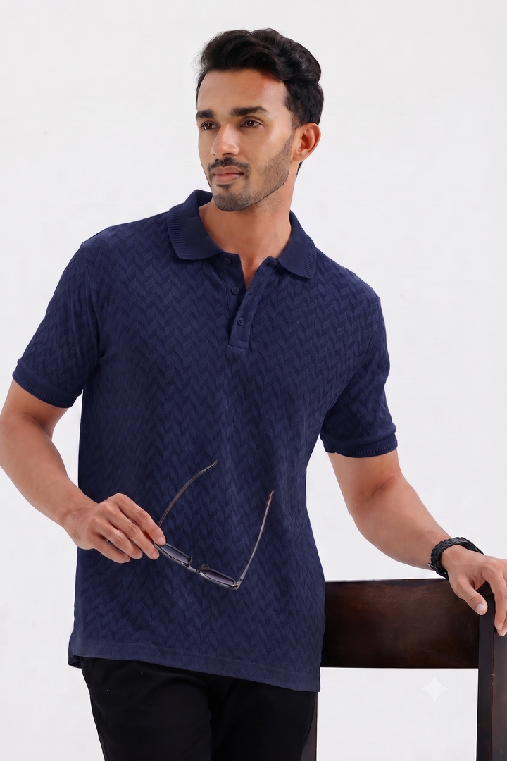 Fashion Polo - Deep Blue T-Shirts For Men | Ariser