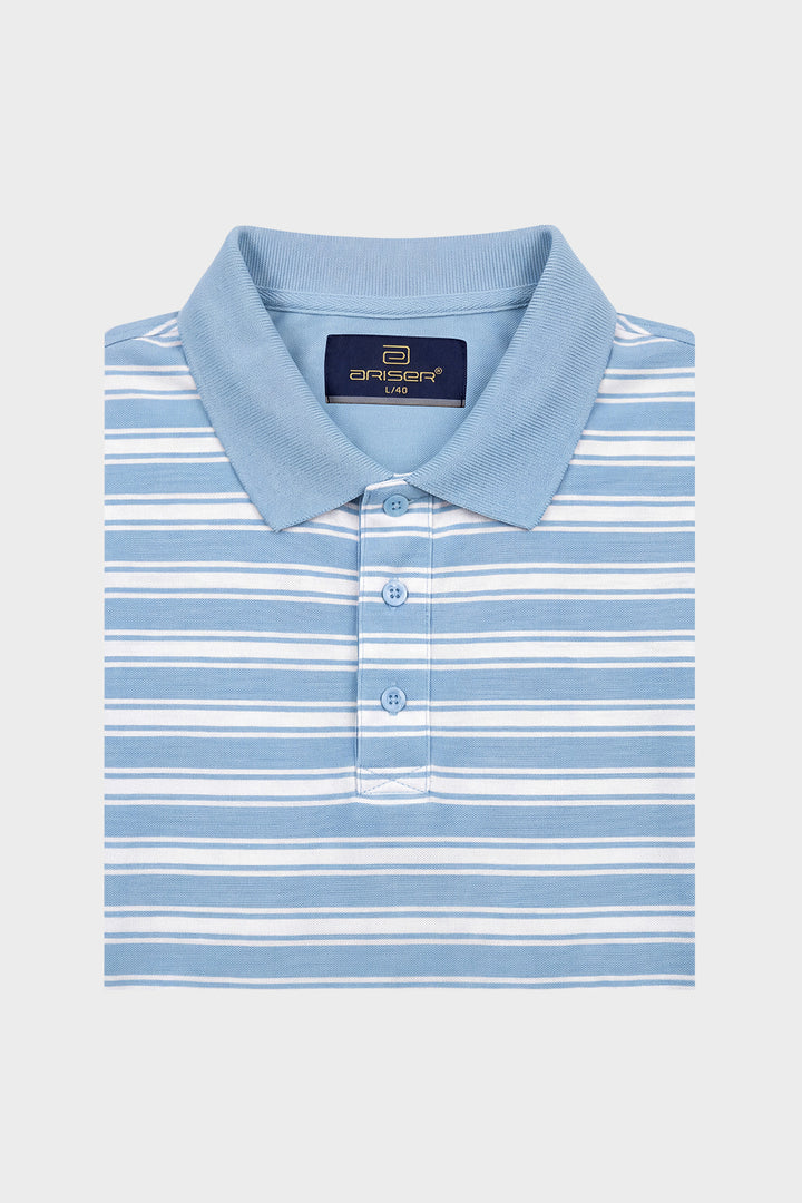 French Polo T-Shirt for Men Pack of 2 - Sky Blue & Dark Gray | Ariser