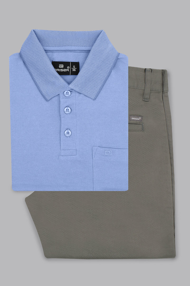 Light purple blue polo t shirt combo for men