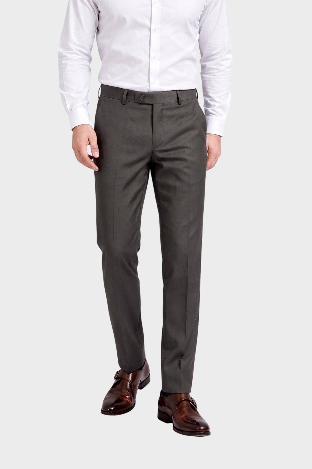Auto Flex - Charcoal Brown Stretchable Formal Trousers For Men | Ariser