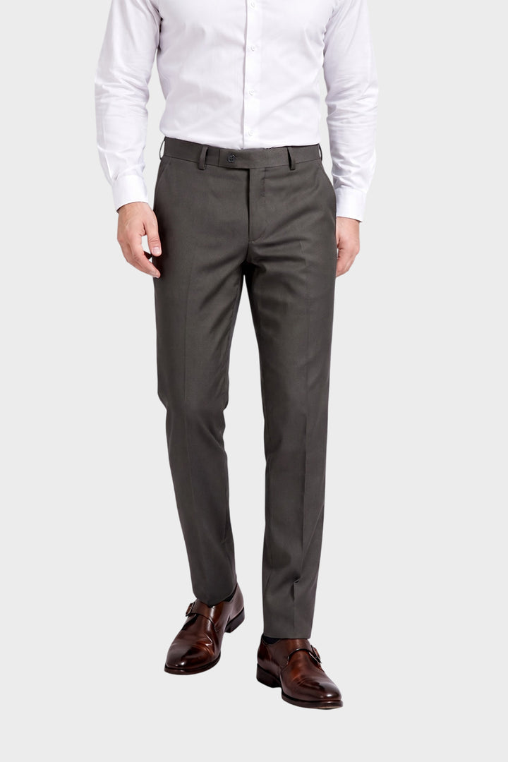 Auto Flex - Charcoal Brown Stretchable Formal Trousers For Men | Ariser