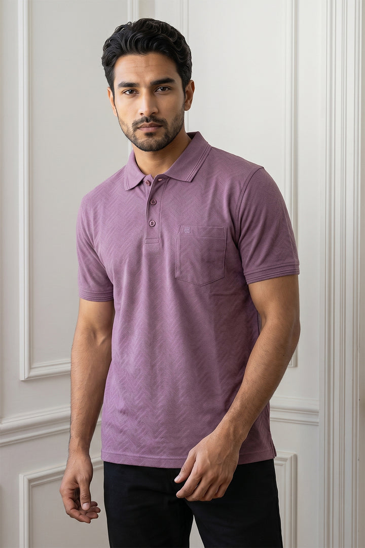 Clark Polo + Kansas - Mulberry Mist T-Shirt With Black Trouser Combo For Men | Ariser
