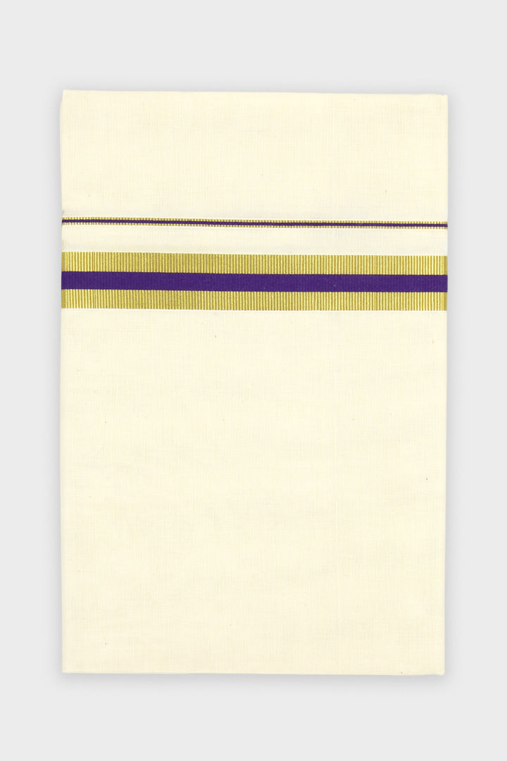 Uathayam Unesco Korra Midnight Violet Traditional Double Layered Dhoti