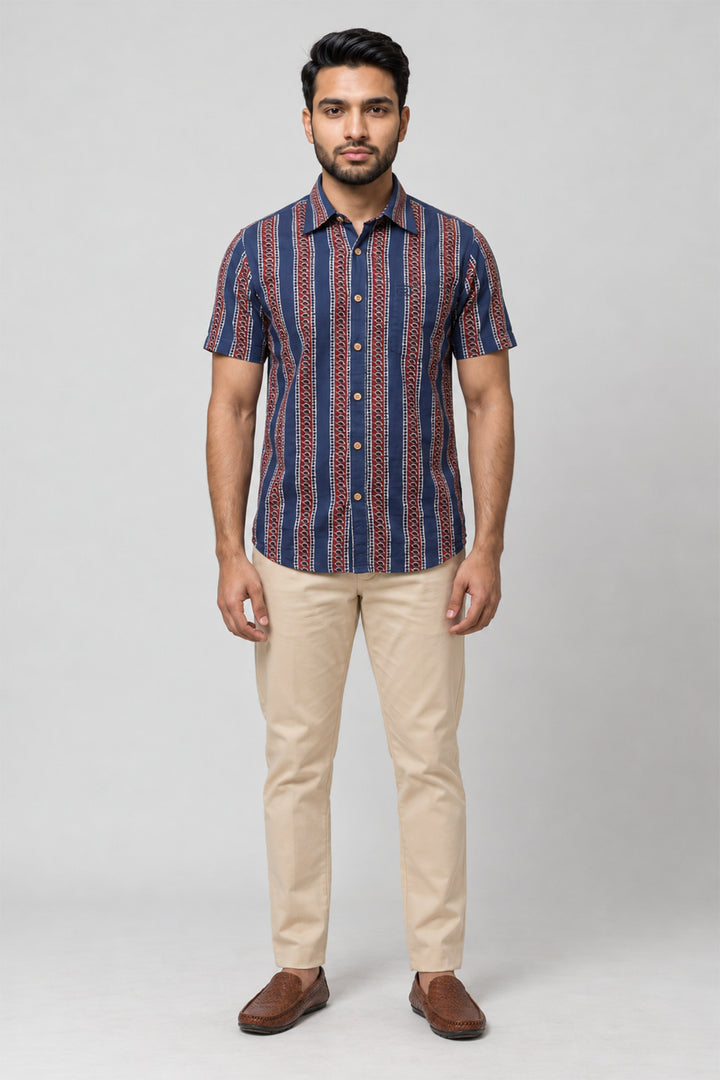 Congo + Basic Chino - Classic Blue Shirt With Sandal Trouser Combo For Men | Ariser