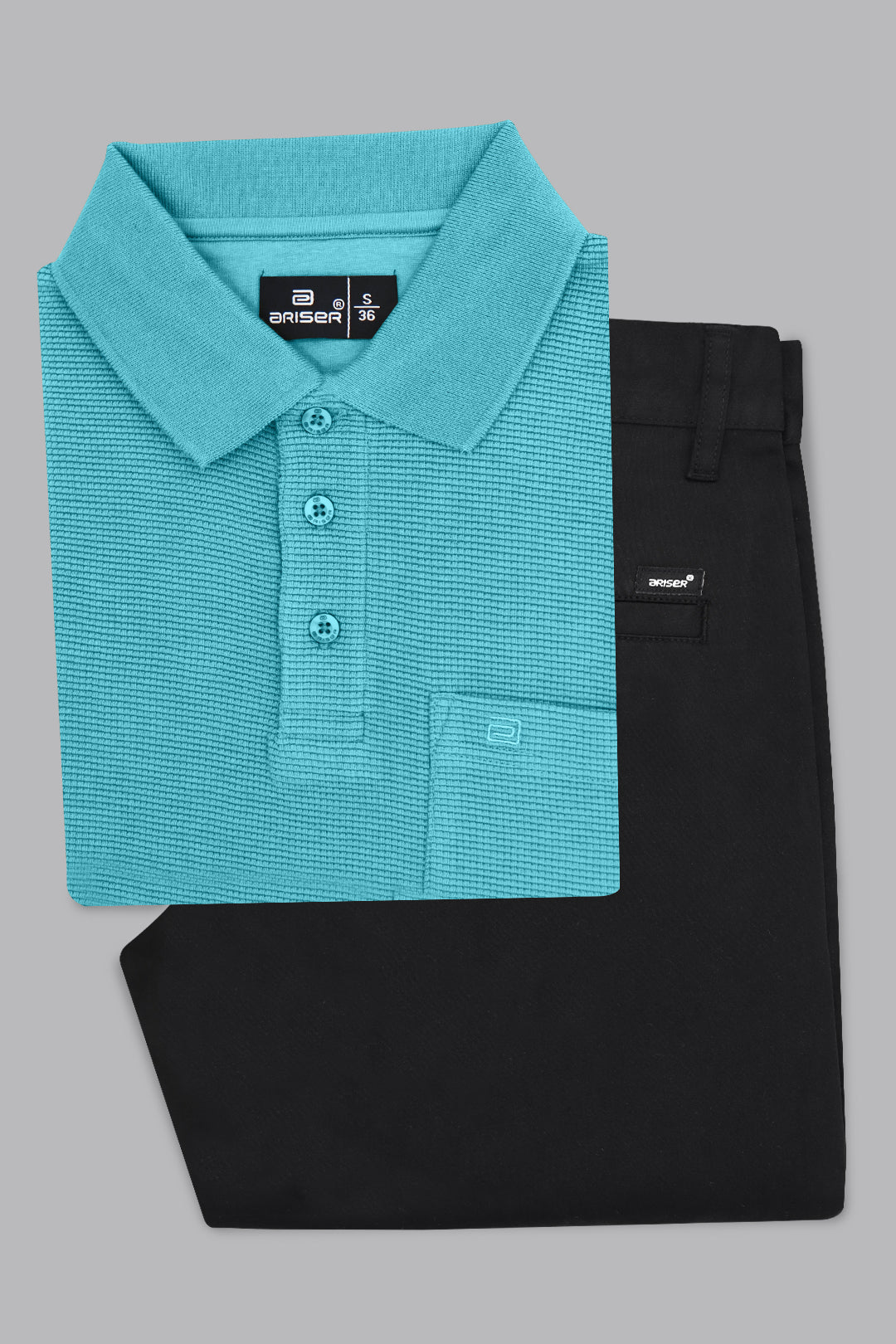 Waffle Polo Ocean Mist T-Shirt