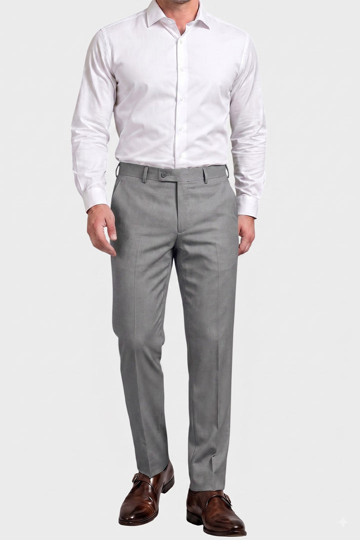 Auto Flex - Charcoal Grey Stretchable Formal Trousers For Men | Ariser