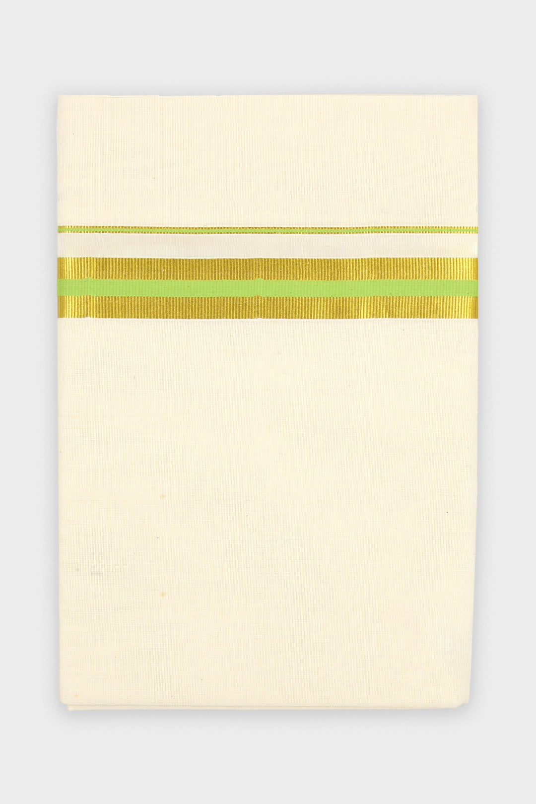 Men's Unesco Korra Lime Green Double Layered Fancy Border Dhoti