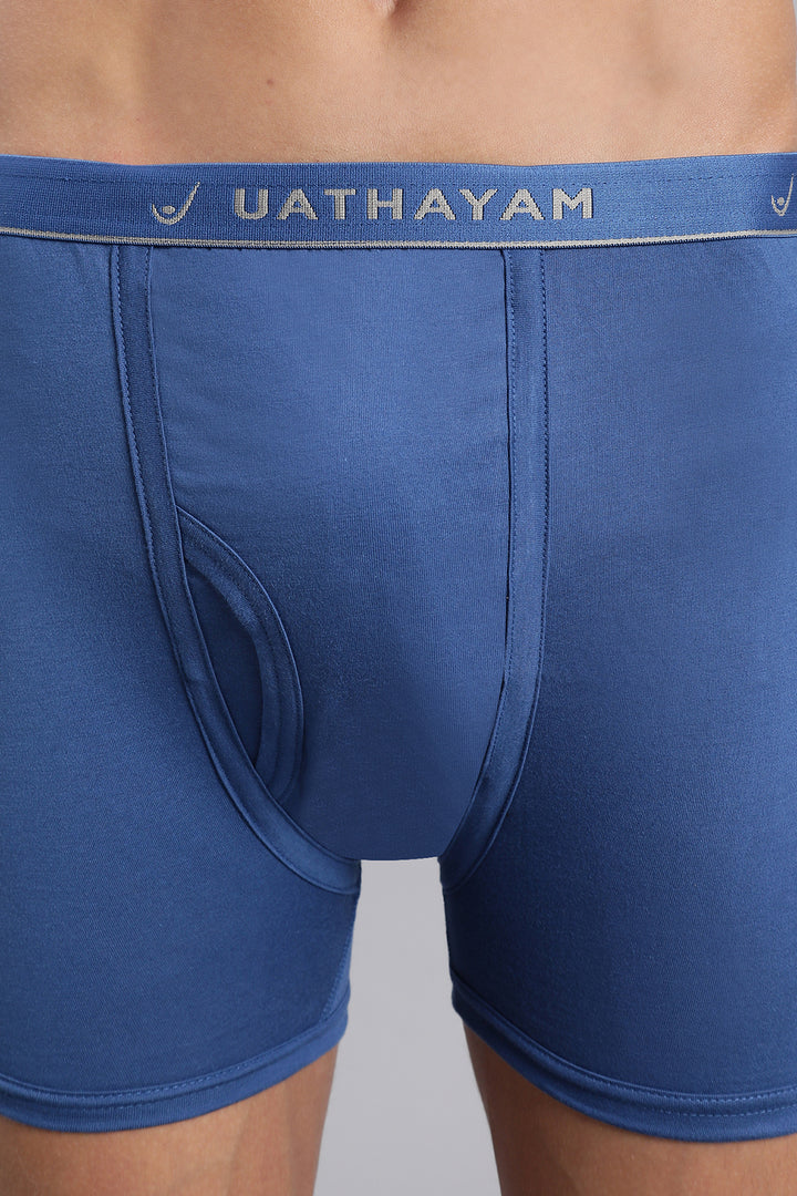 Ultimate Fine men’s cotton trunks denim blue pocket-free