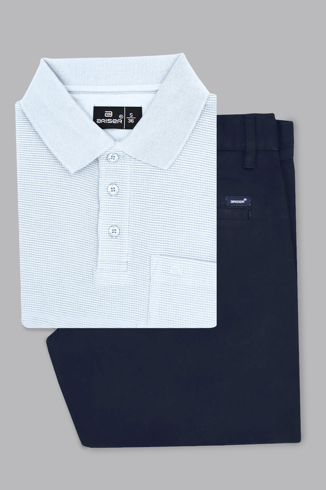 Soft blue waffle polo t shirt combo for men