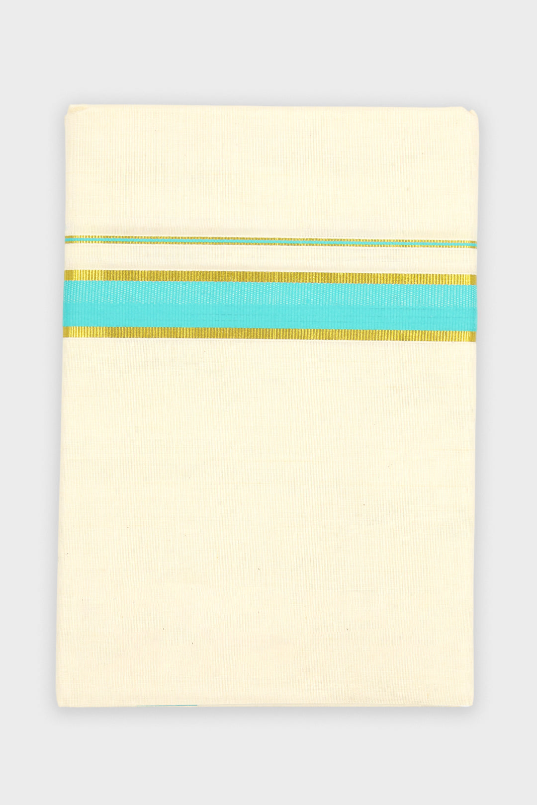 Men's Samudra Korra Sea Green Blue Double Layered Fancy Border Dhoti