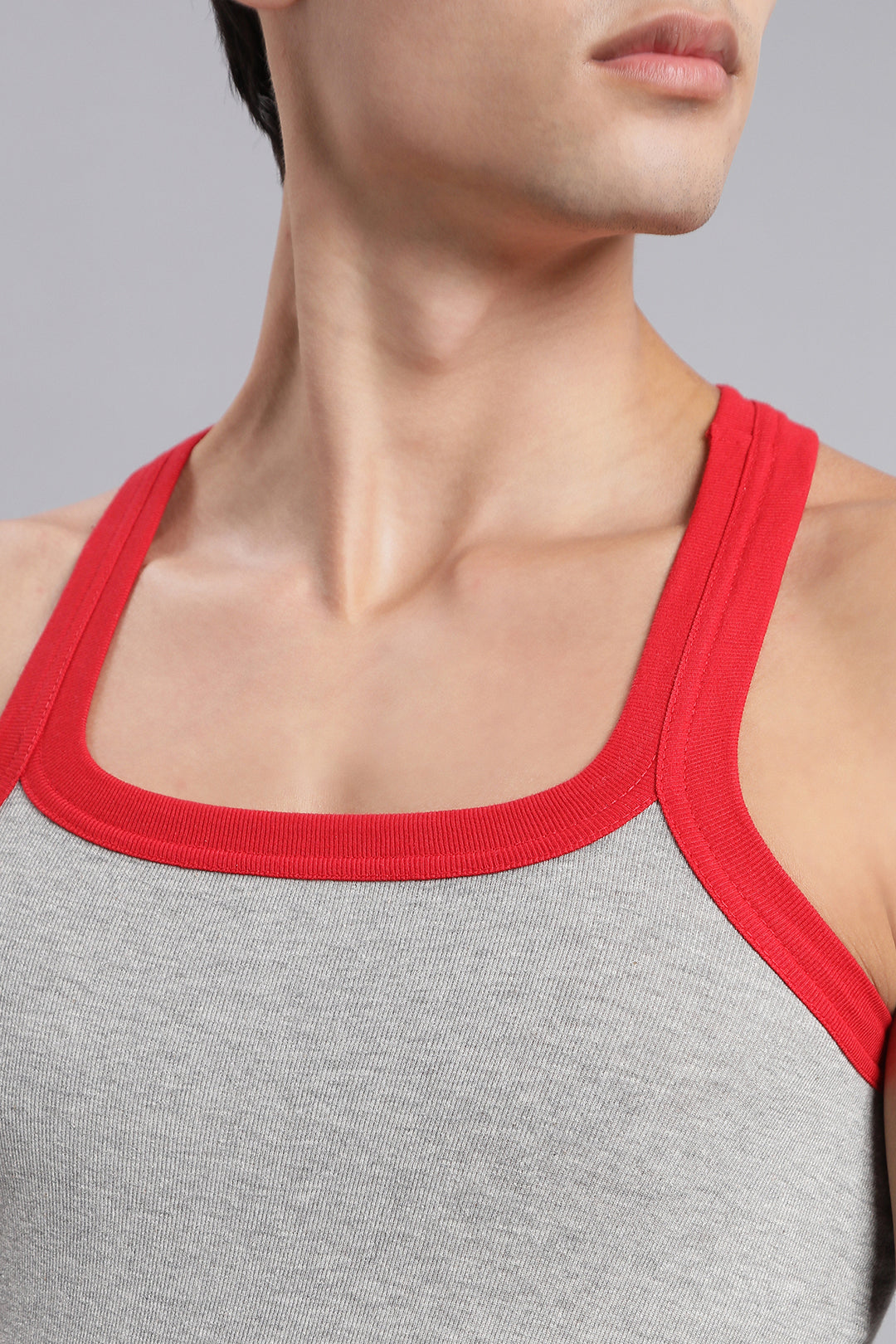 Style Vest RIB - Grey Cotton Vest for Men | Uathayam