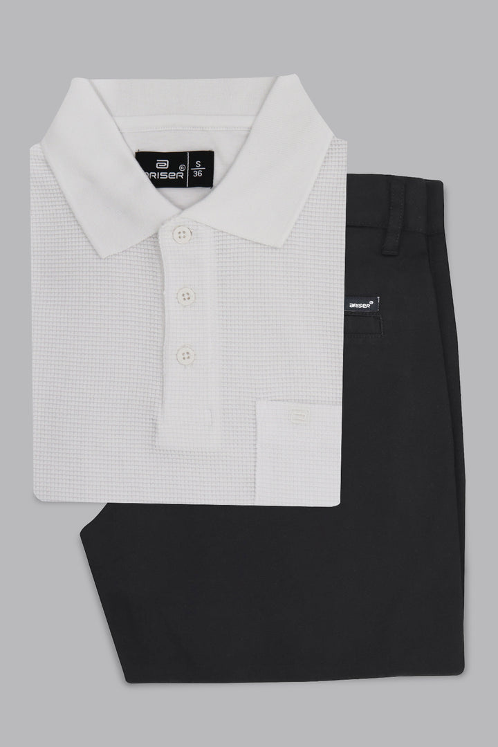 Waffle Polo Snow White T-Shirt