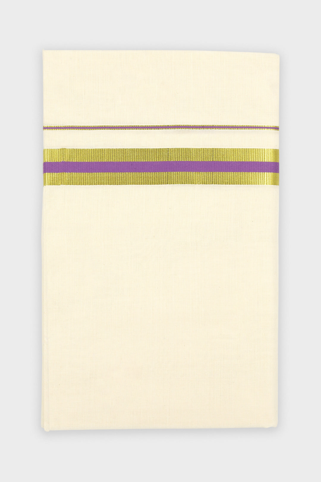 Men's Unesco Korra Purple Double Layered Fancy Border Dhoti