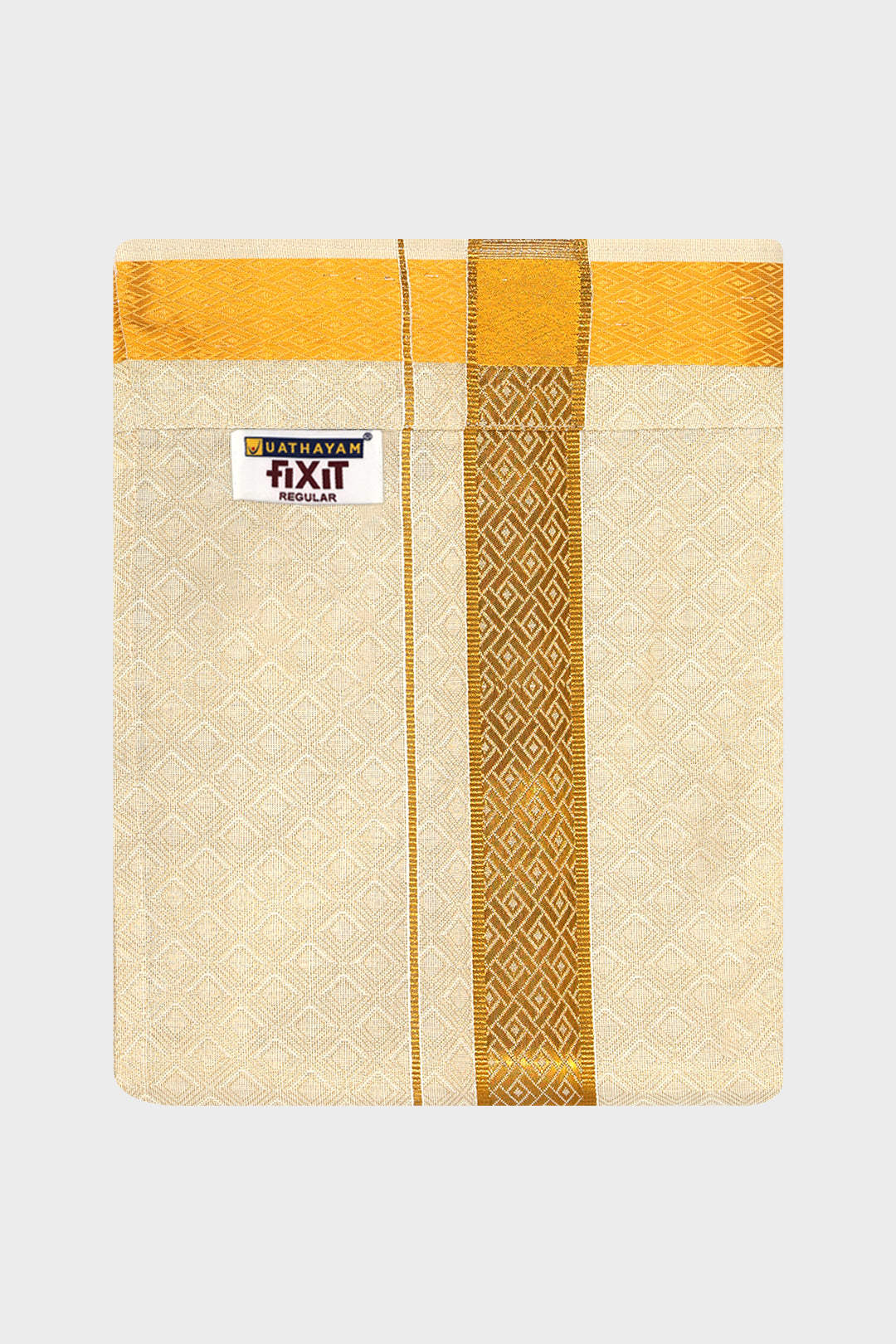 Vaibhav Grand - Gold Diamond Design Shirt and Jacquard Dhoti Tissue Set 2 In 1 For Men | Uathayam