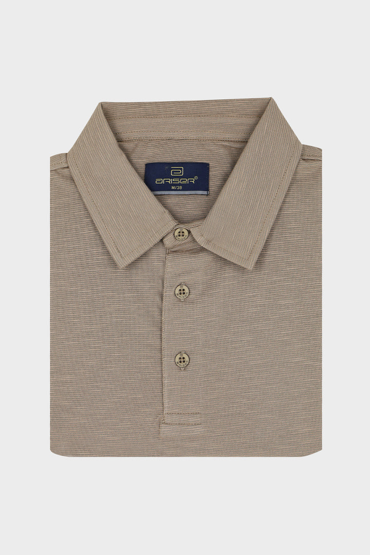 Kent Polo Pocketless T-Shirt for Men Pack of 2 - Royal Lavender Purple and Sahara Beige |Ariser