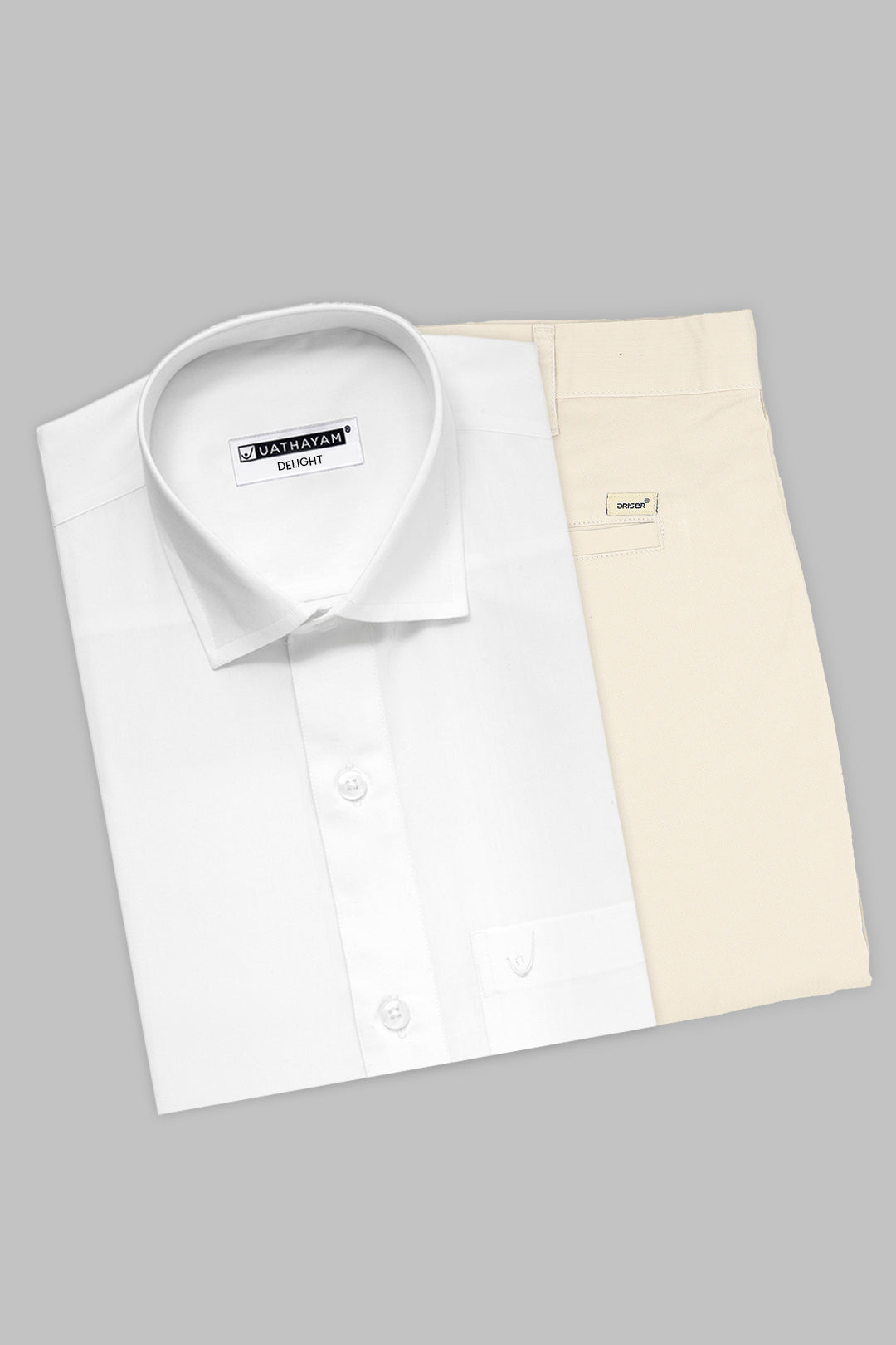 Classic White Shirt with Cream White Formal Trouser Combo for Men