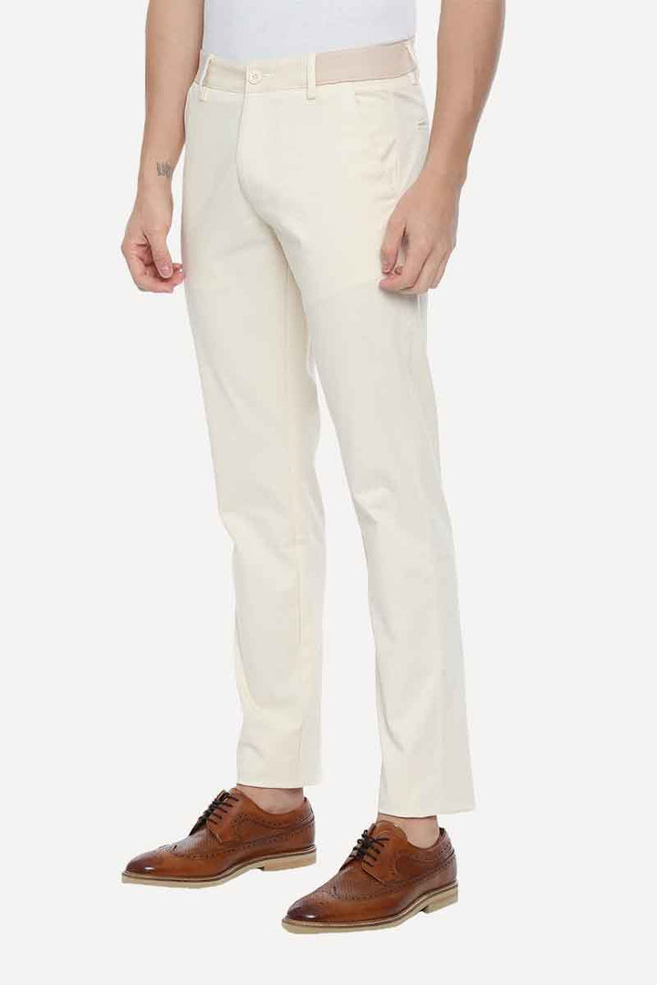 Brooklyn - Ivory Cotton Lycra Trousers TR19003