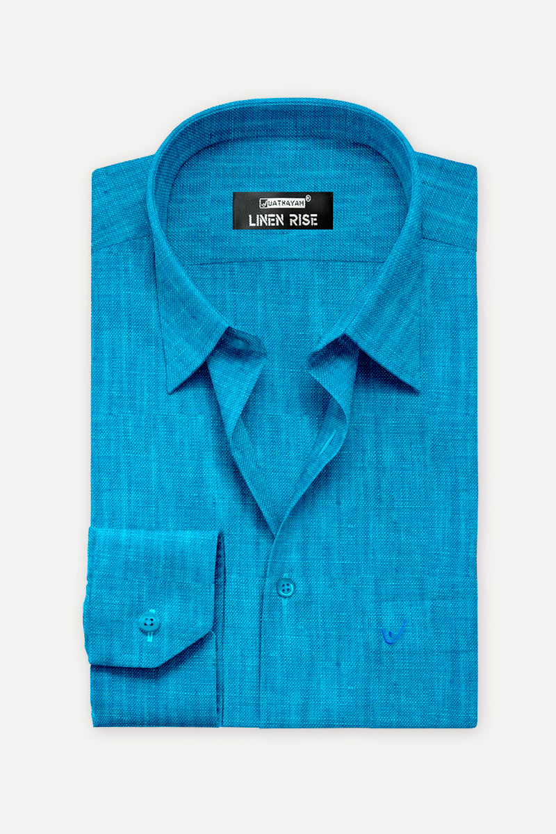 Sky Blue Green - Pure Linen Color Shirts - LC20007