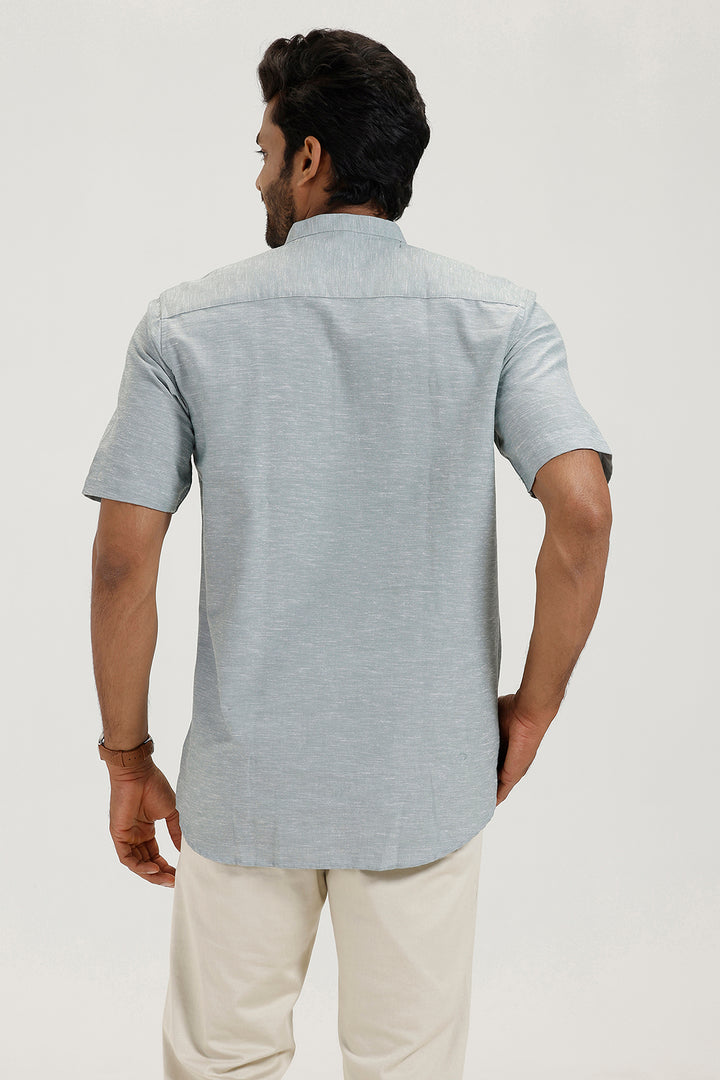 Vibe gray cotton short kurta for men