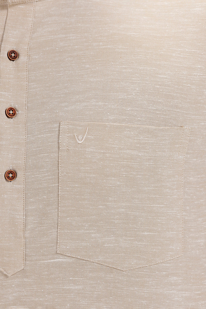 Vibe Light Beige cotton short kurta