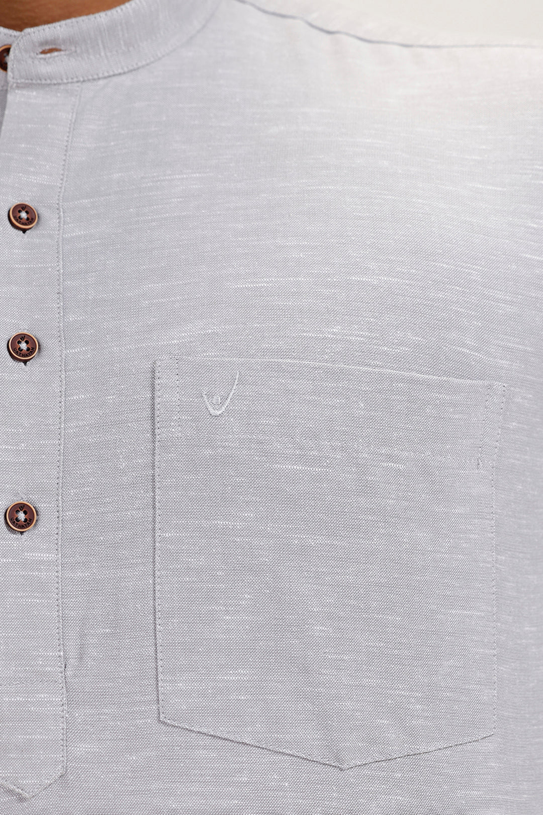 Vibe gray cotton short kurta for men