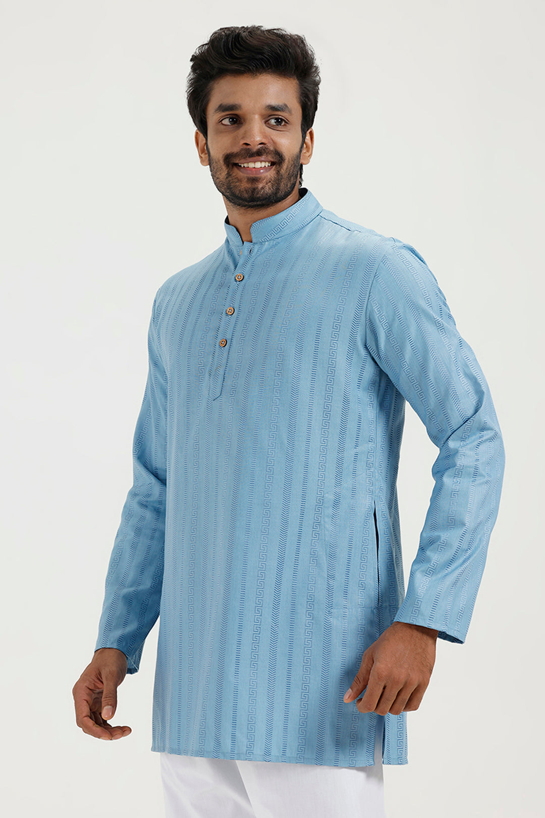 Aztel - Sky Blue Short Kurta for Men | Uathayam