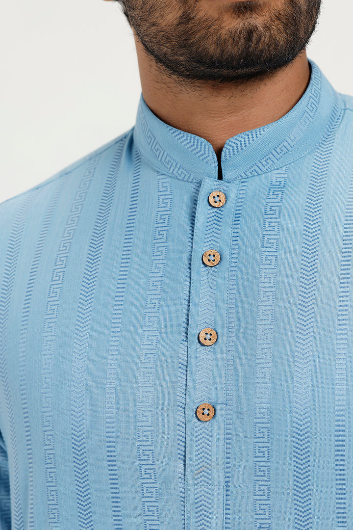 Aztel - Sky Blue Short Kurta for Men | Uathayam