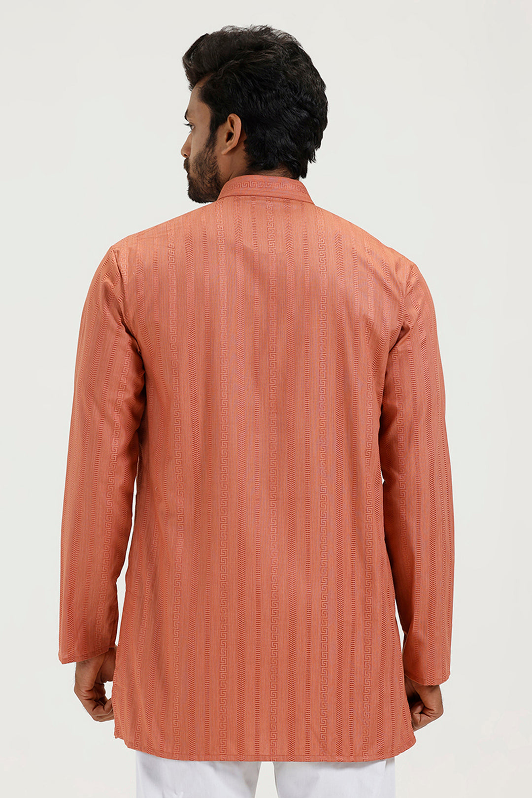 Aztel - Burnt Orange Short Kurta for Men | Uathayam