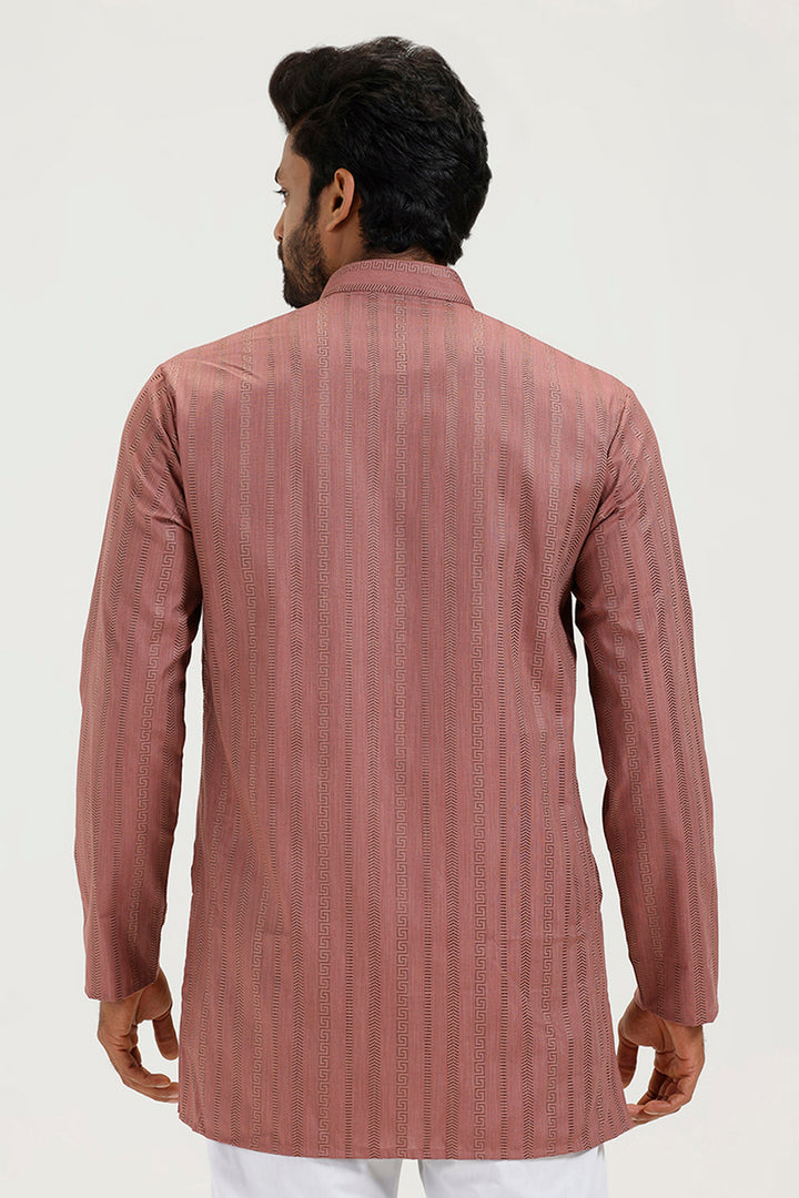 Aztel - Dusty Rose Short Kurta for Men | Uathayam