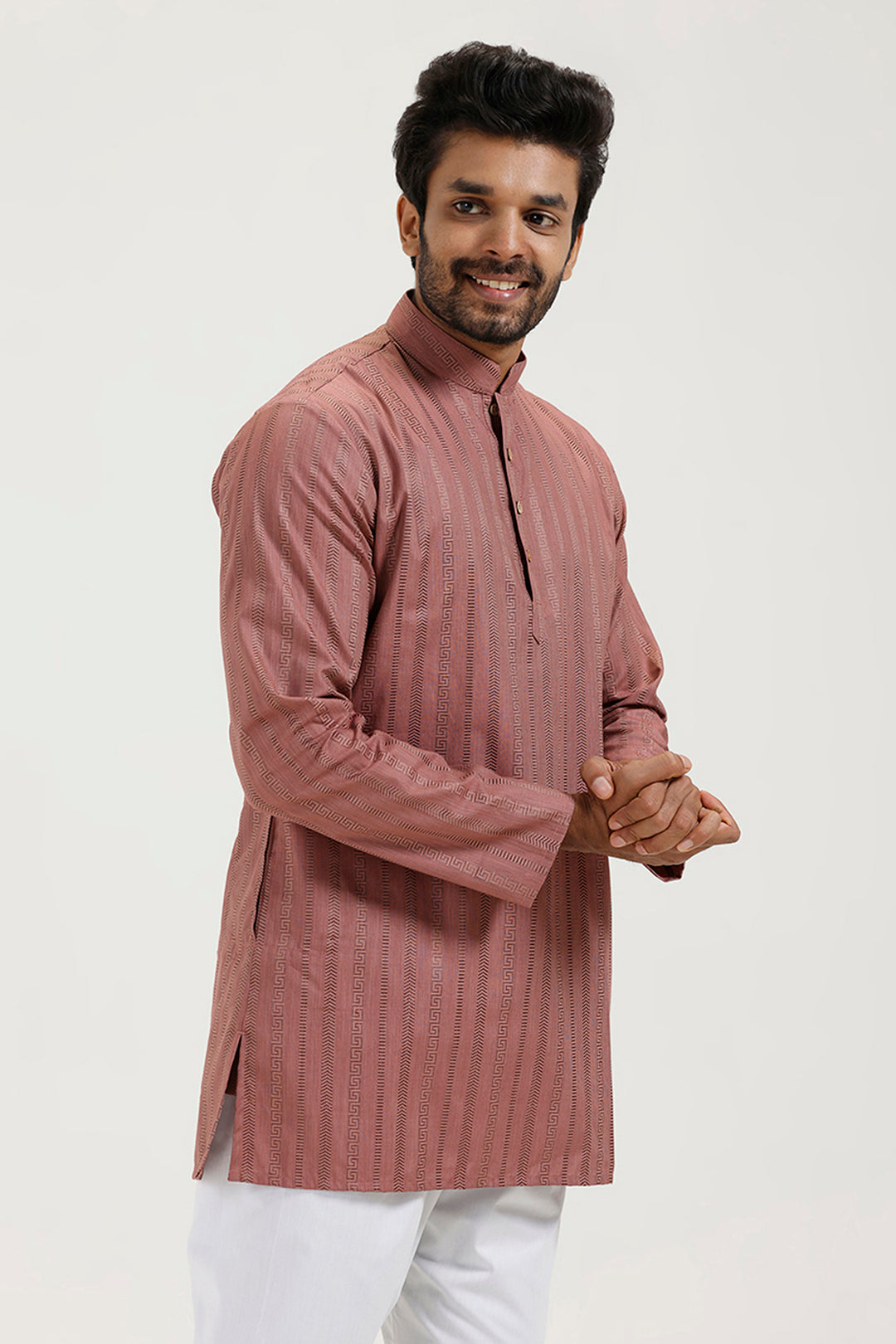 Aztel - Dusty Rose Short Kurta for Men | Uathayam