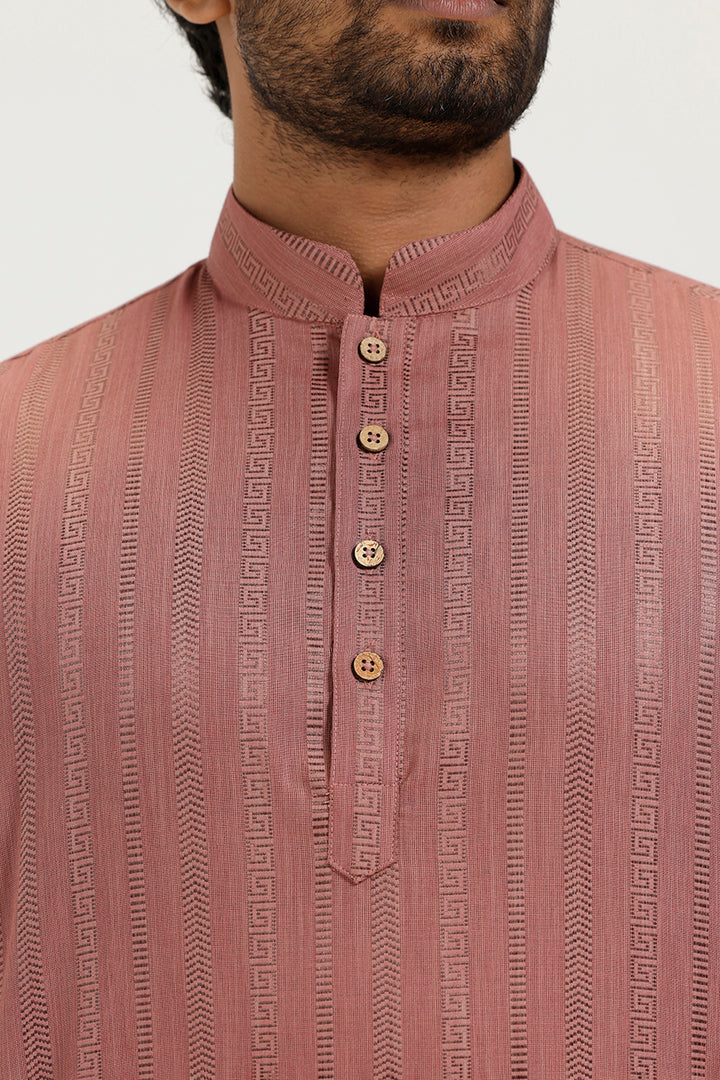 Aztel - Dusty Rose Short Kurta for Men | Uathayam