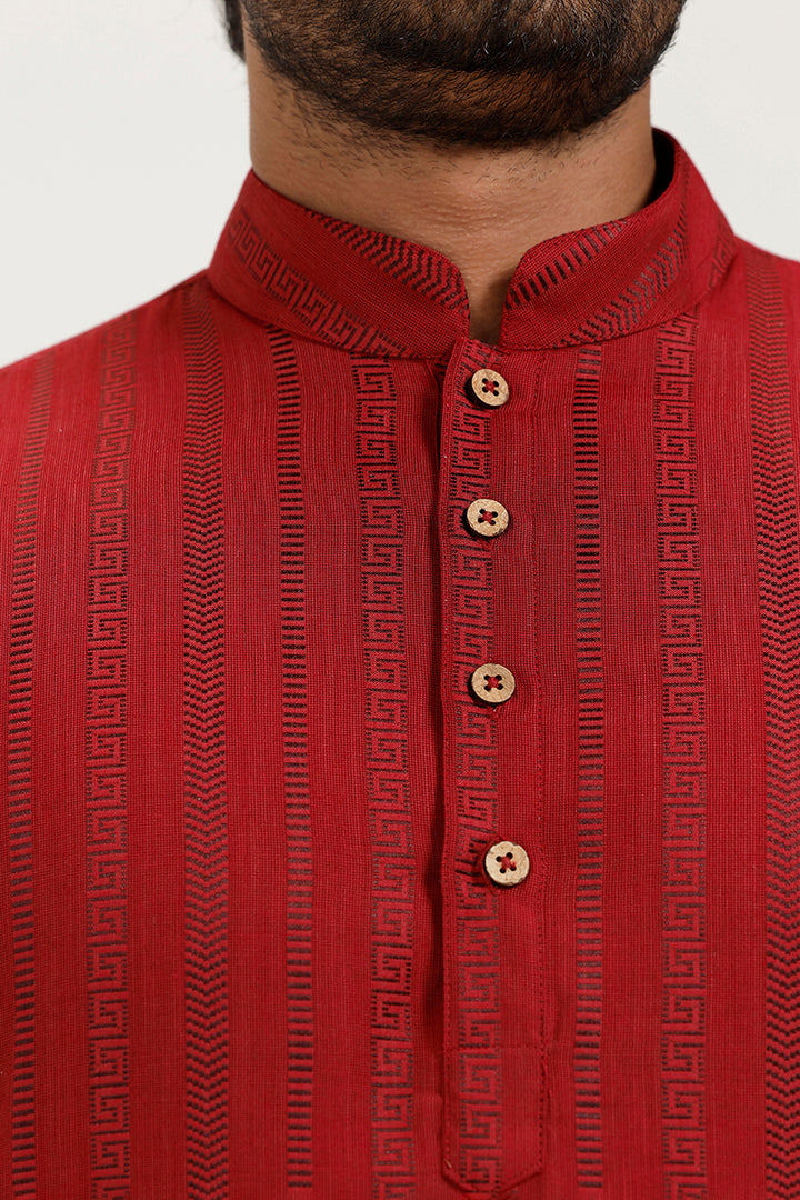 Aztel - Classic Red Short Kurta for Men | Uathayam