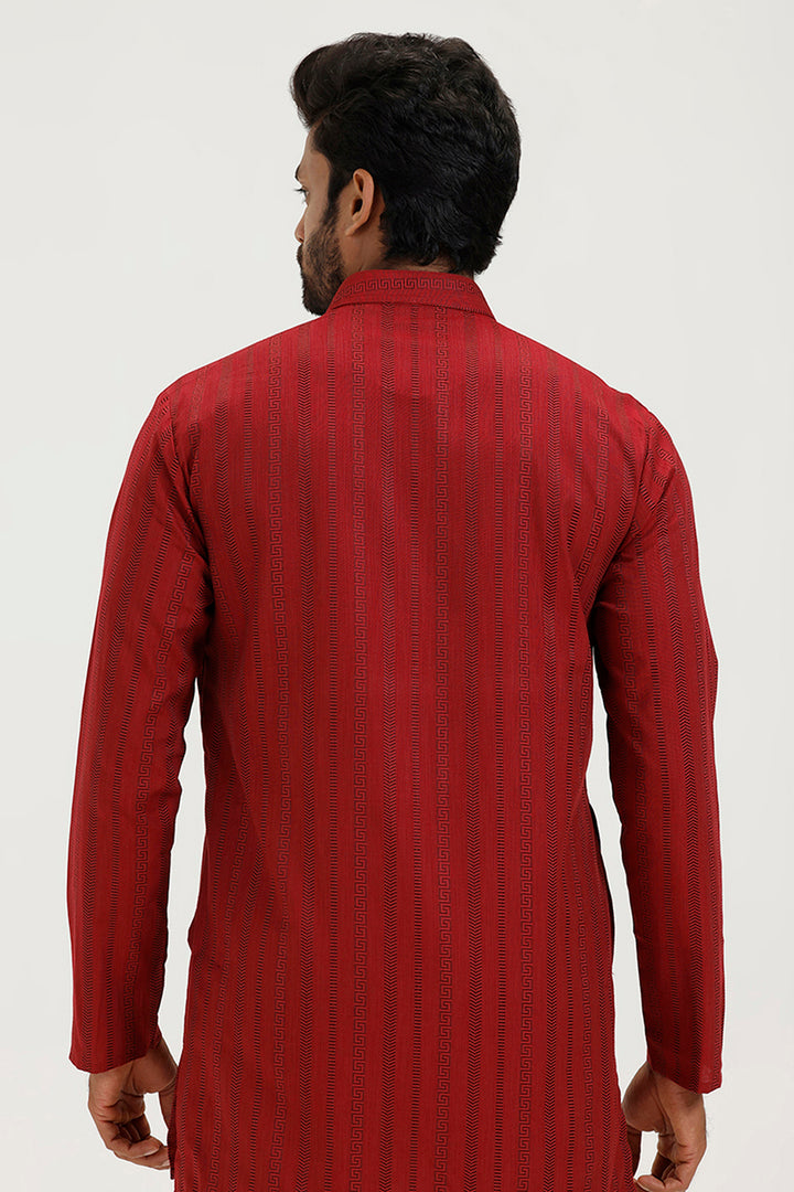 Aztel - Classic Red Short Kurta for Men | Uathayam
