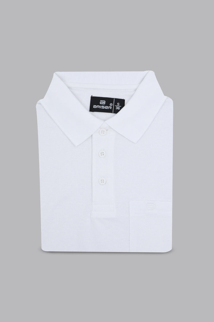pure white polo t shirt men