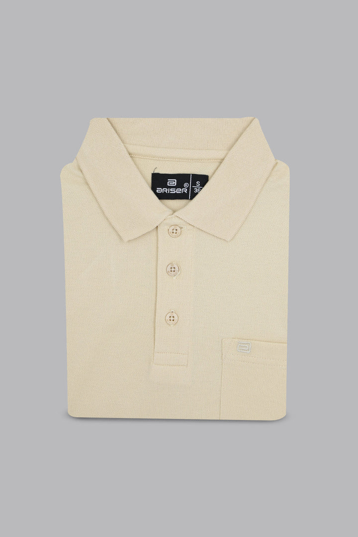 natural cream polo t shirt men