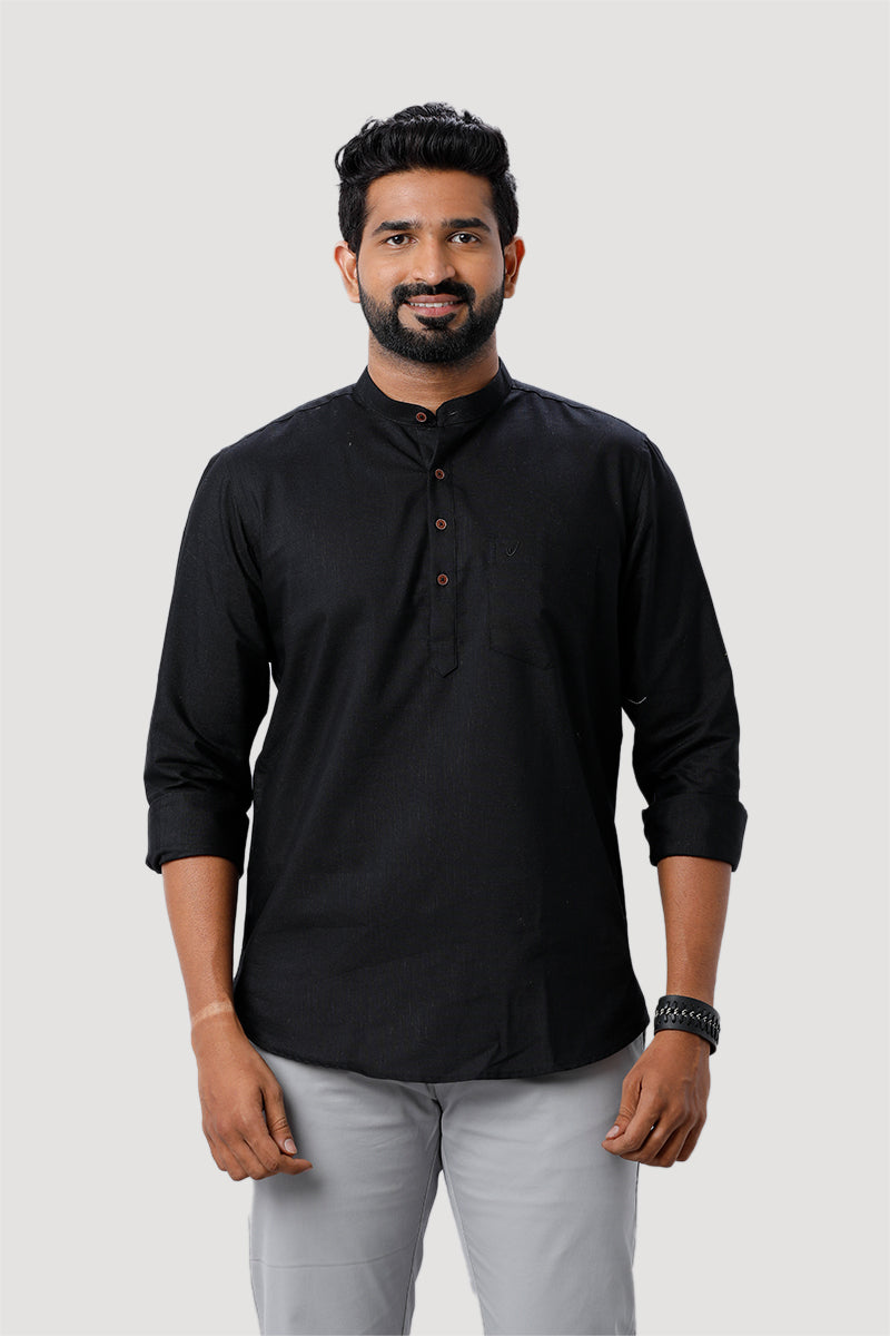 Culture - Black and White Short Kurta Combo For Men | Uathayam