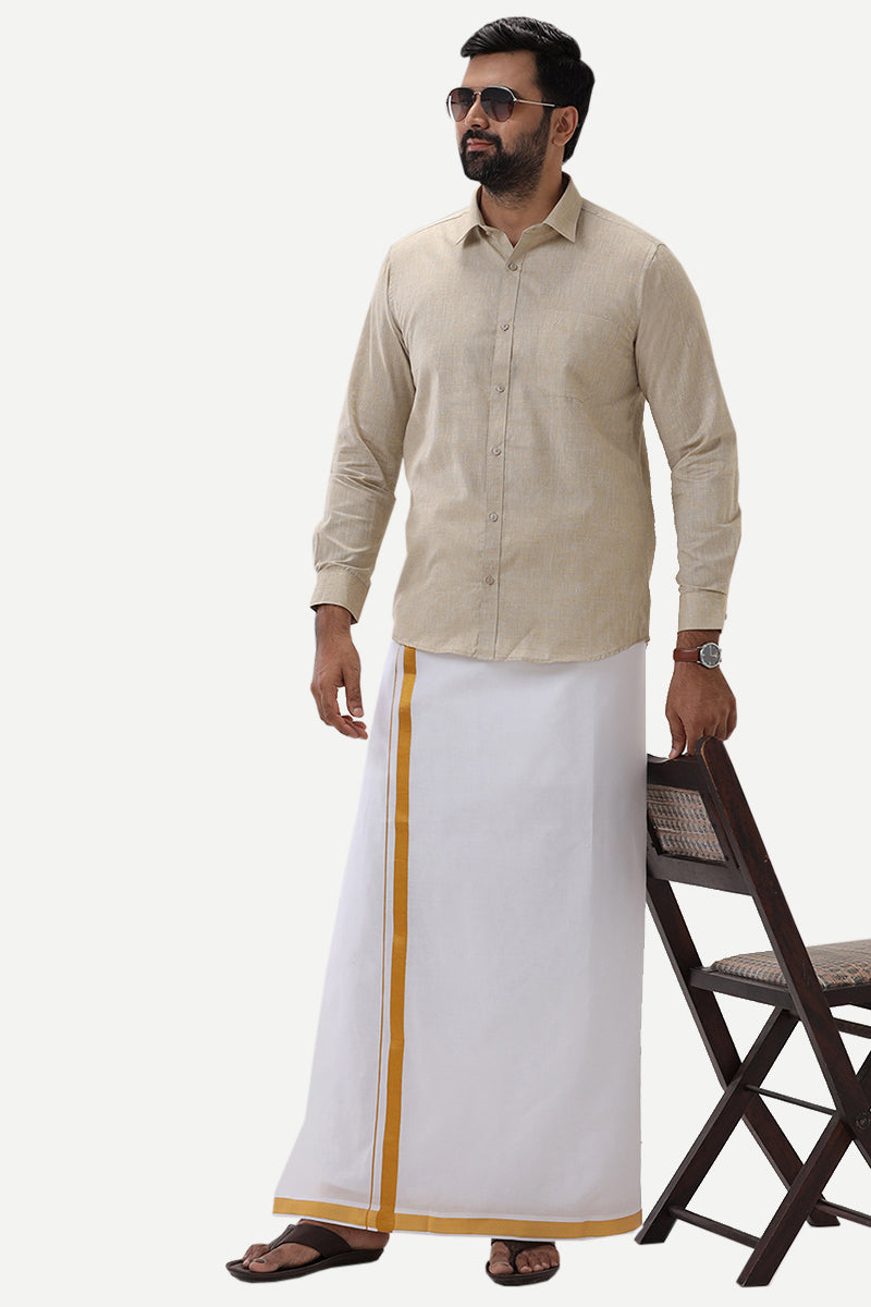 Thaksha - Sand Gray  Formal Shirts for Men | Uathayam