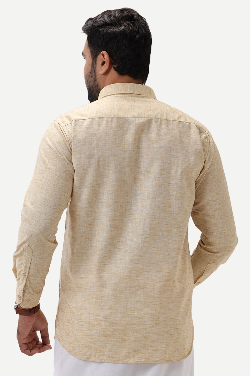 Thaksha - Sand Gray  Formal Shirts for Men | Uathayam