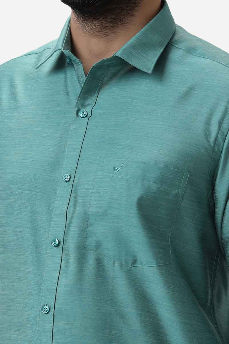 Divine Elite Peacock Green Matching Shirt and Single Dhoti Set