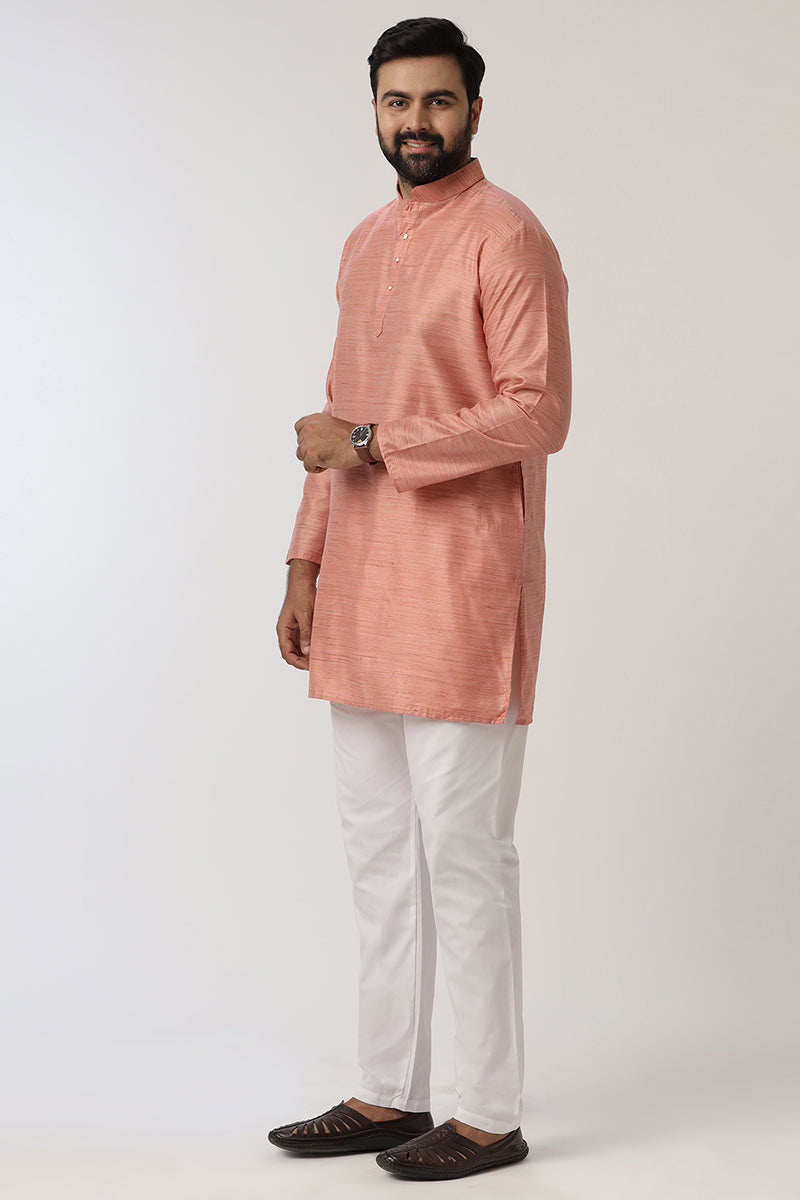 Kraft - Light Pink Long Kurtas for Men | Uathayam