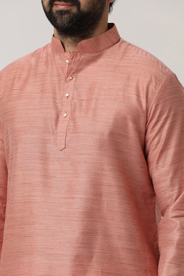 Kraft - Light Pink Long Kurtas for Men | Uathayam