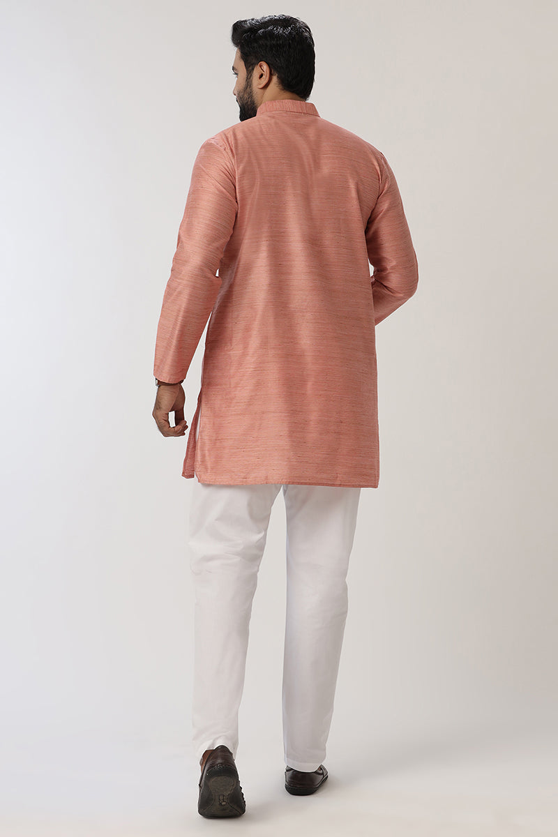 Kraft - Light Pink Long Kurtas for Men | Uathayam