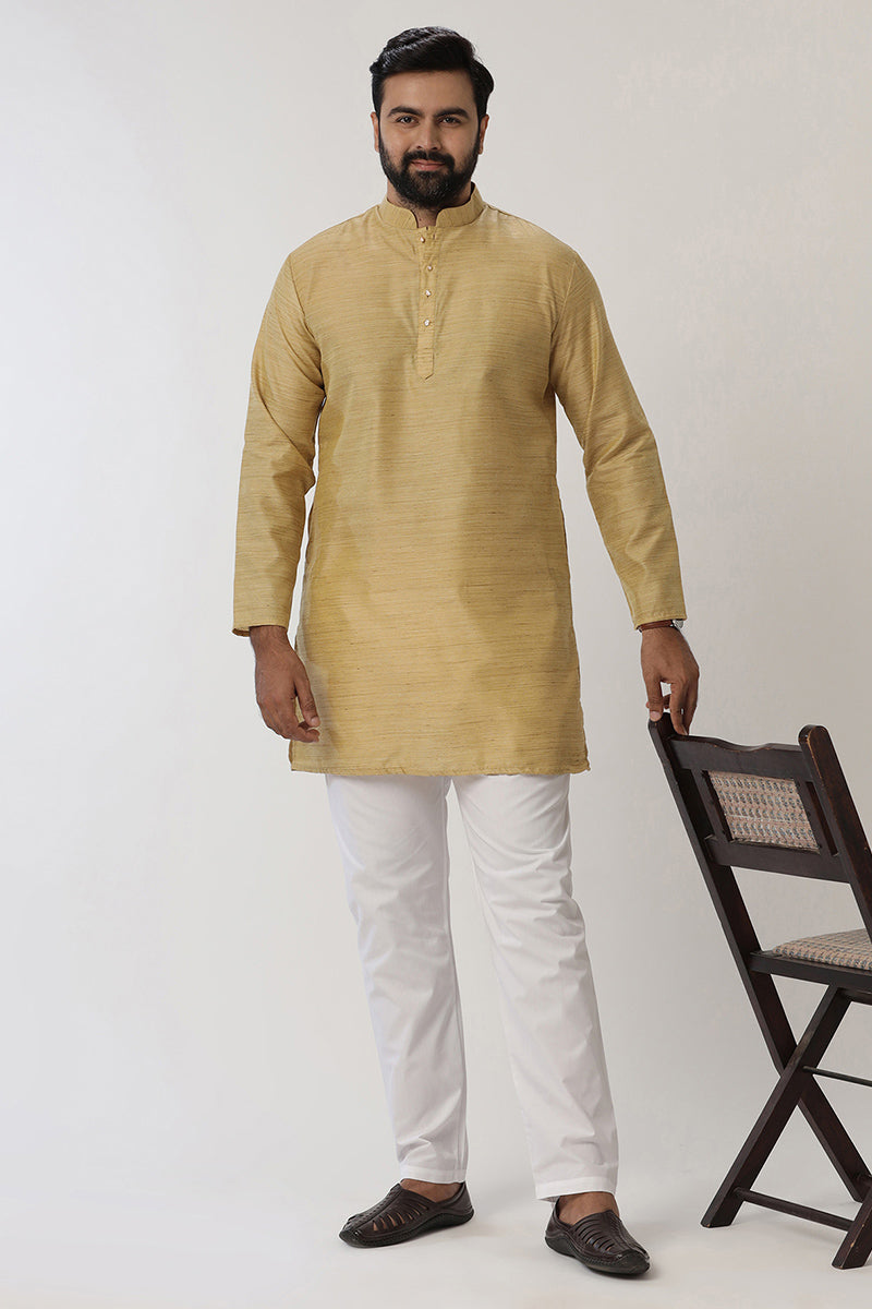 Kraft - Earls Yellow Long Kurtas for Men | Uathayam