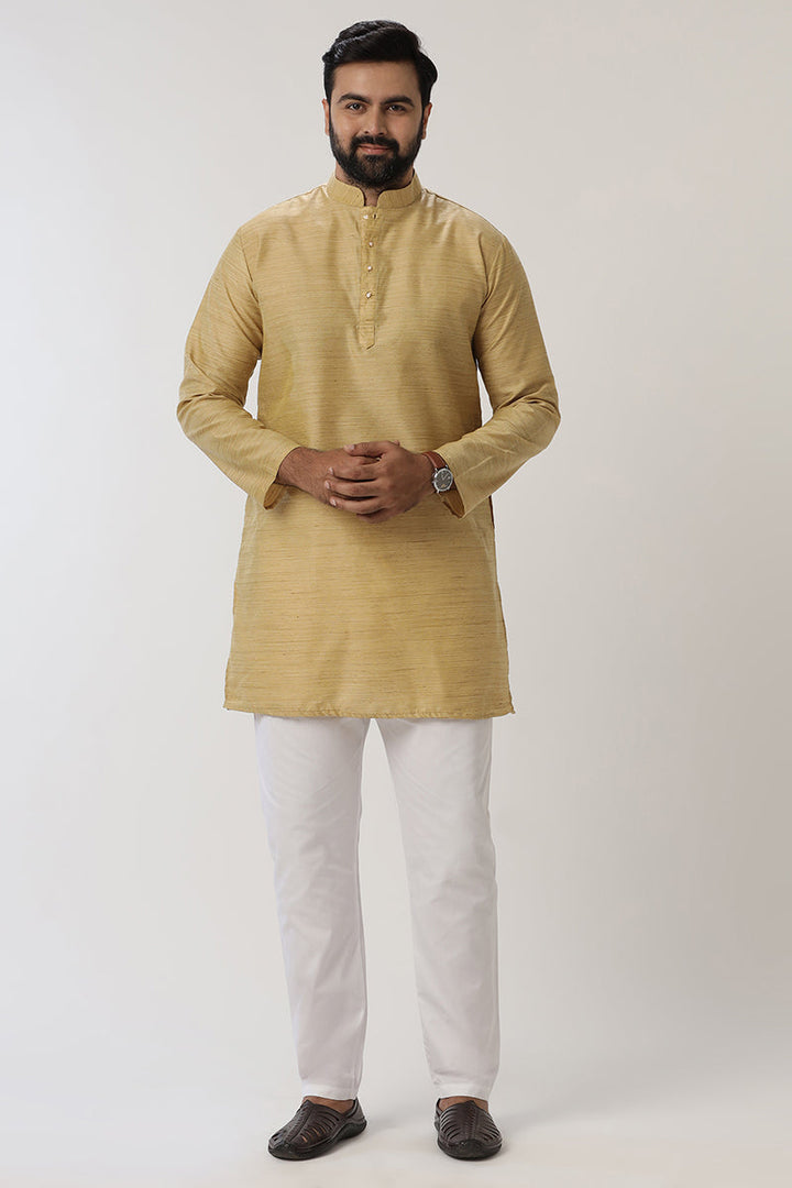 Kraft - Earls Yellow Long Kurtas for Men | Uathayam